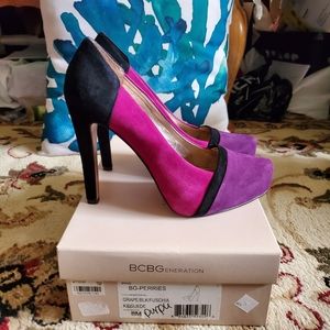 BCBGeneration Pink and Purple Suede Heels